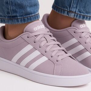 Adidas Courtset Women’s Sneakers – Vapour Grey / White / Purple Tint (Size 7.5)